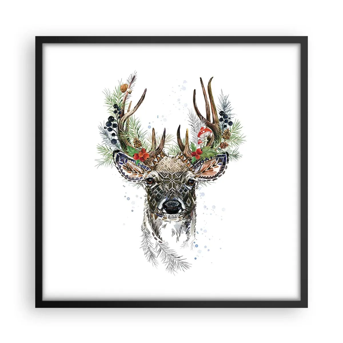 Póster en marco negro - Con vestimenta festiva - 50x50 cm