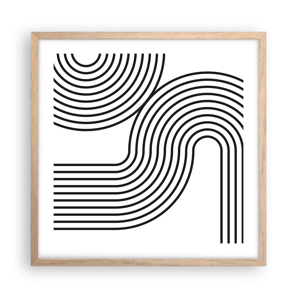 Póster en marco roble claro - En una curva - 50x50 cm