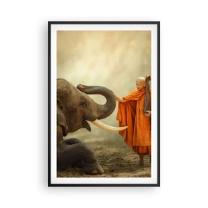 Póster en marco negro - Un encuentro en un viaje - 61x91 cm