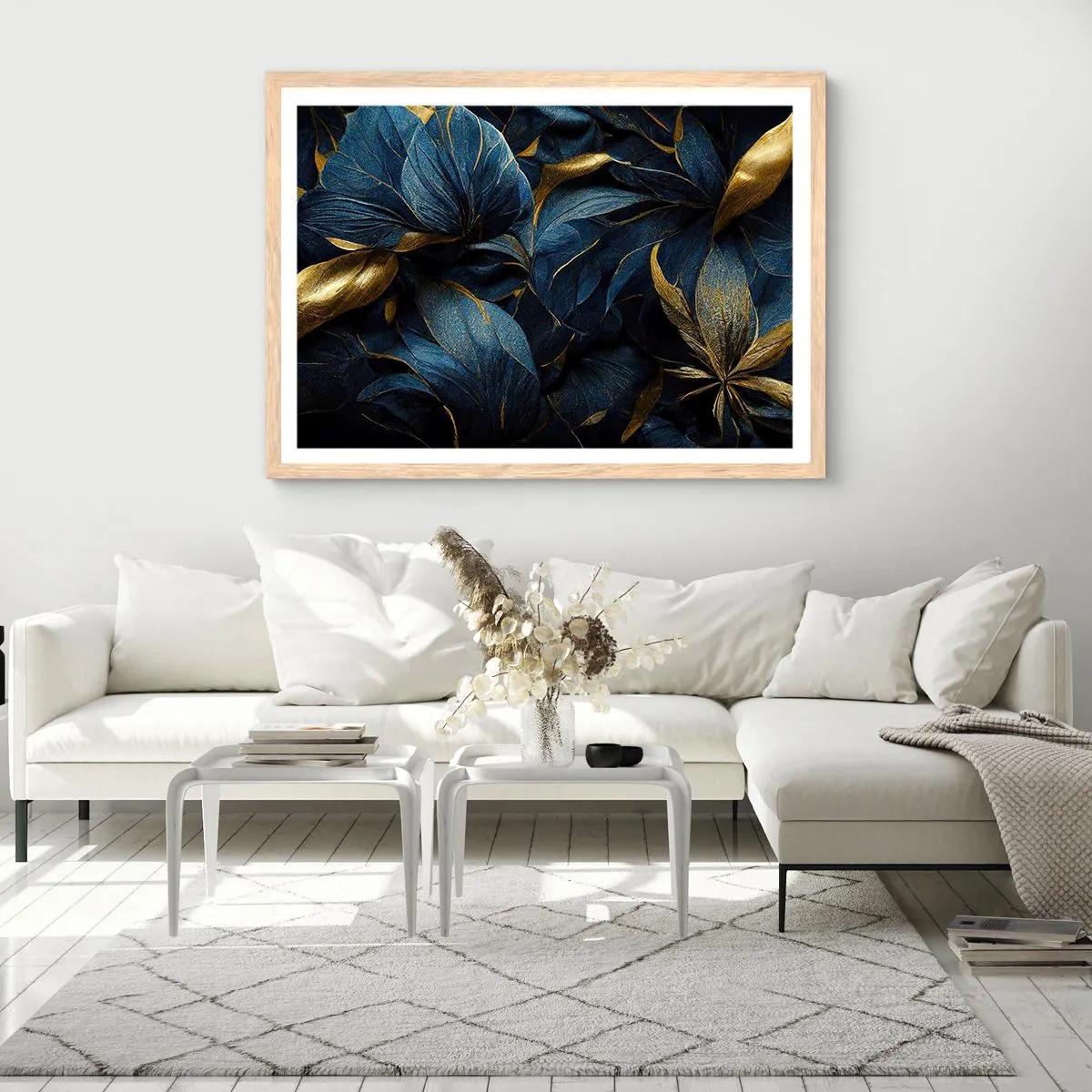 Póster en marco roble claro - Forradas de oro - 91x61 cm