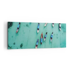 Cuadro sobre lienzo - Impresión de Imagen - En alegre espera - 100x40 cm