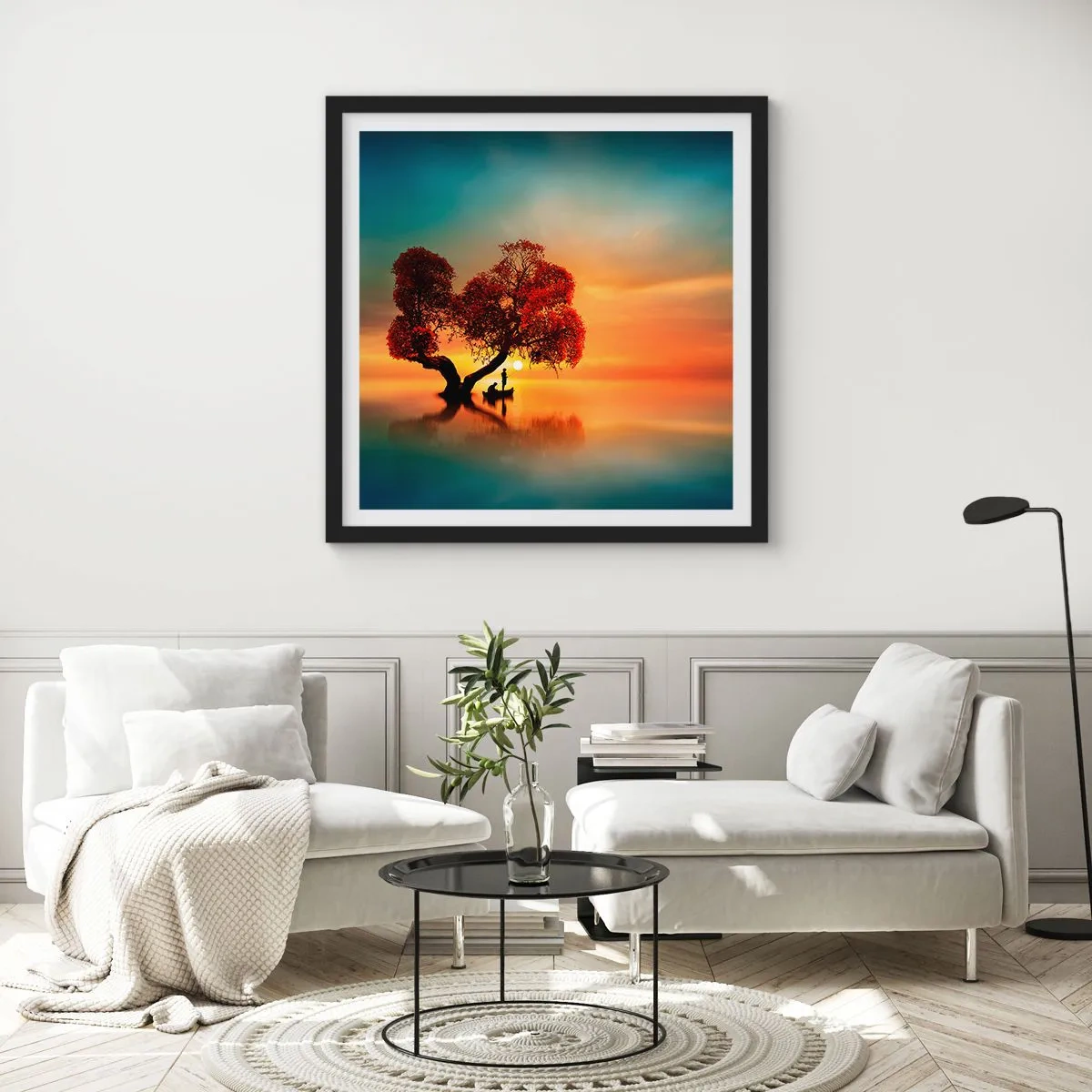 Póster en marco negro - La lejanía y el silencio del mundo - 60x60 cm