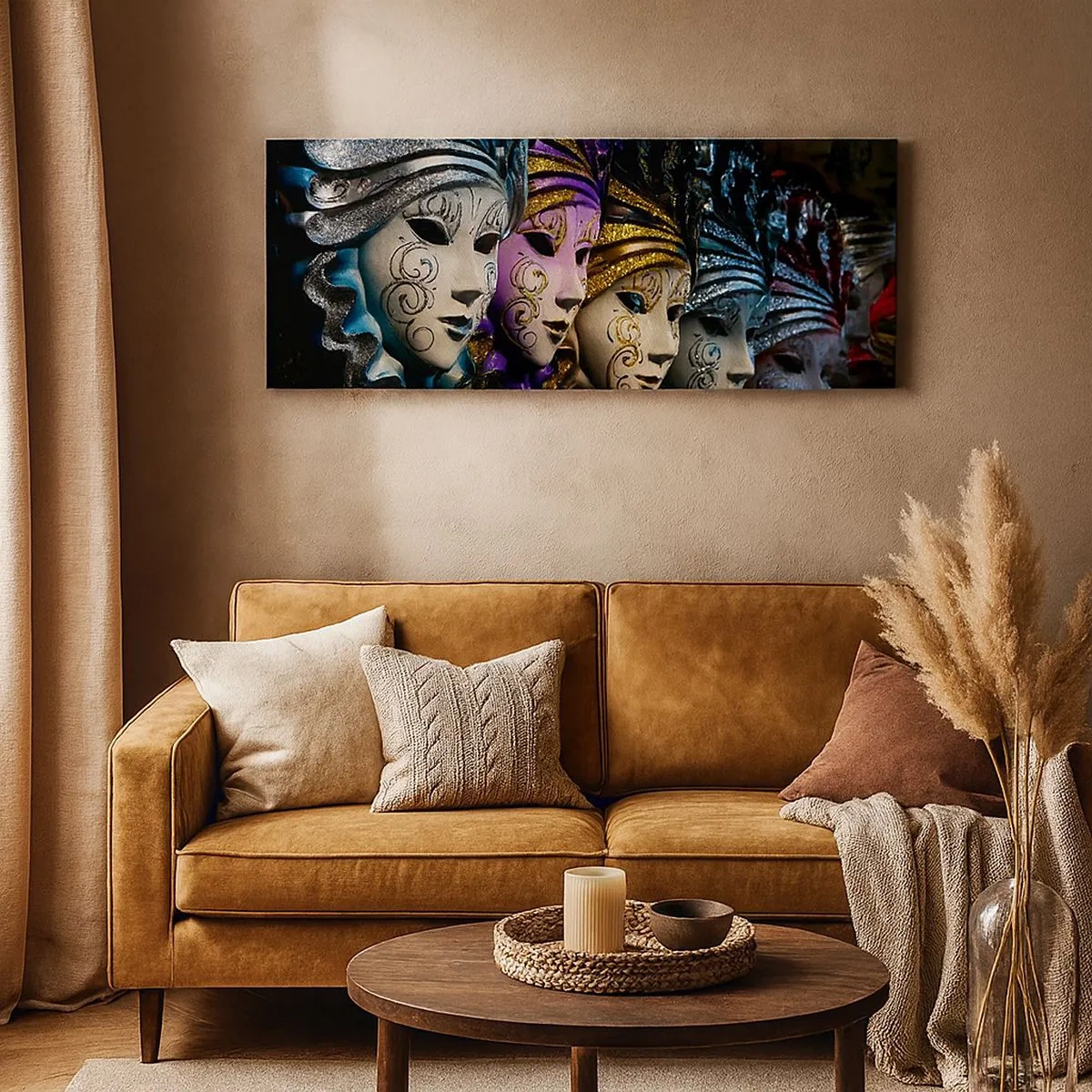 Cuadro sobre lienzo - Impresión de Imagen - Misterio en oro y plata - 100x40 cm