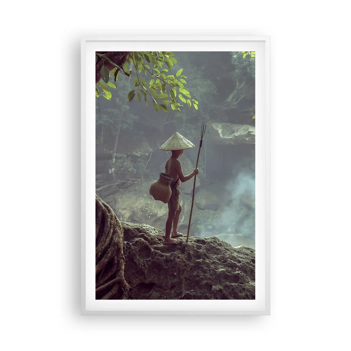 Póster en marco blanco - Amistad con la naturaleza - 61x91 cm