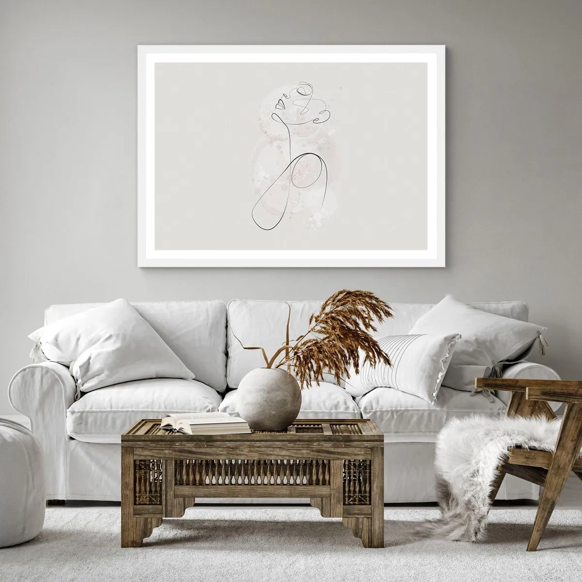 Póster en marco blanco - La espiral de la belleza - 50x50 cm