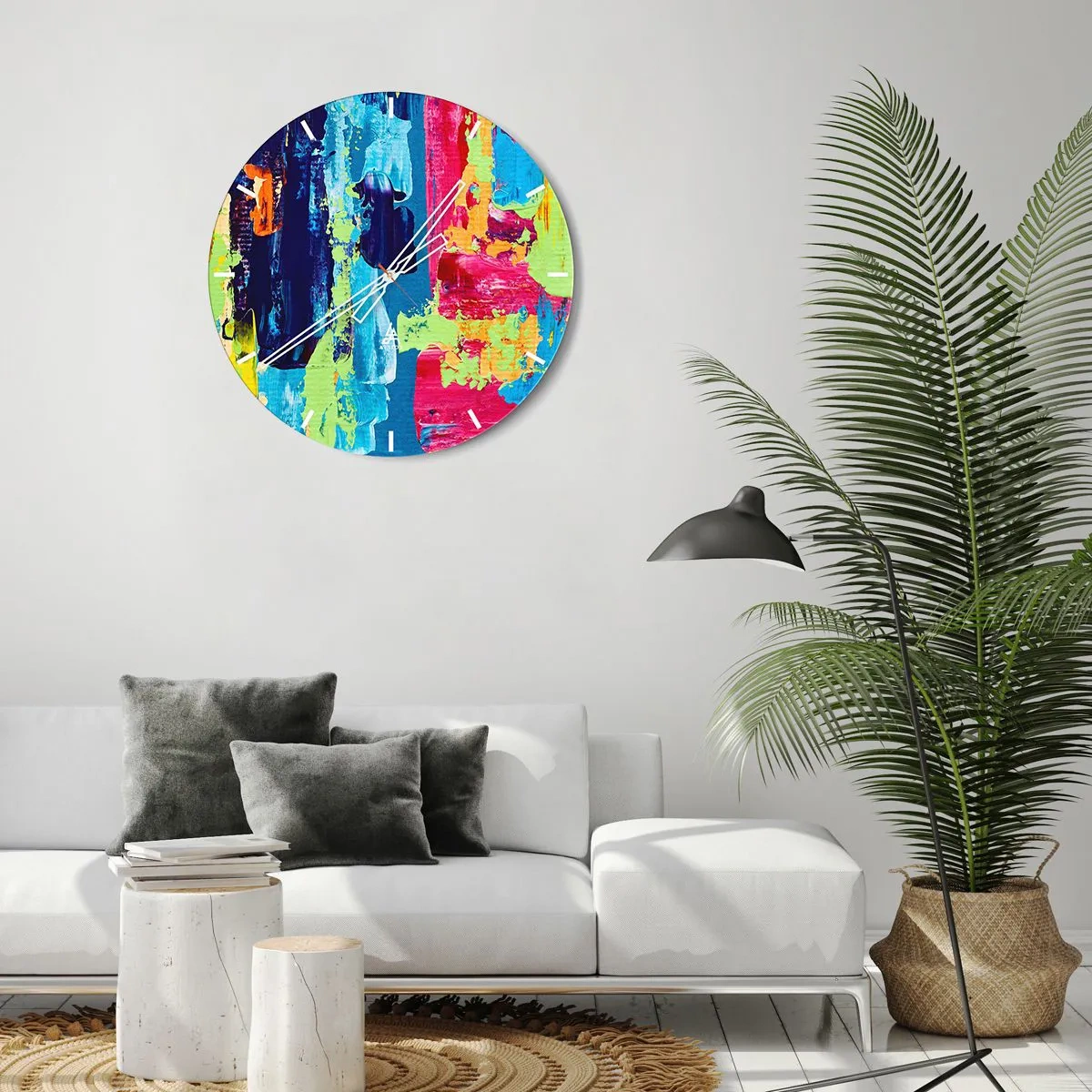 Reloj de pared - Reloj de vidrio - ¡La vida es hermosa! - 40x40 cm