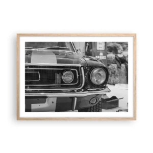 Póster en marco roble claro - Paseo rudo - 70x50 cm