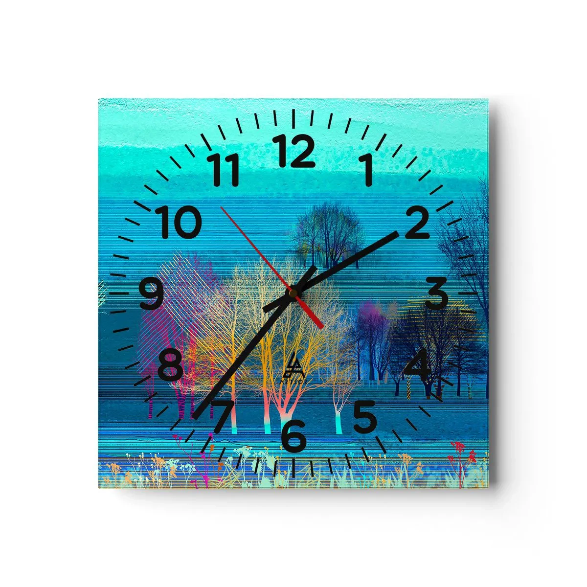 Reloj de pared - Reloj de vidrio - Un paisaje armónico - 30x30 cm