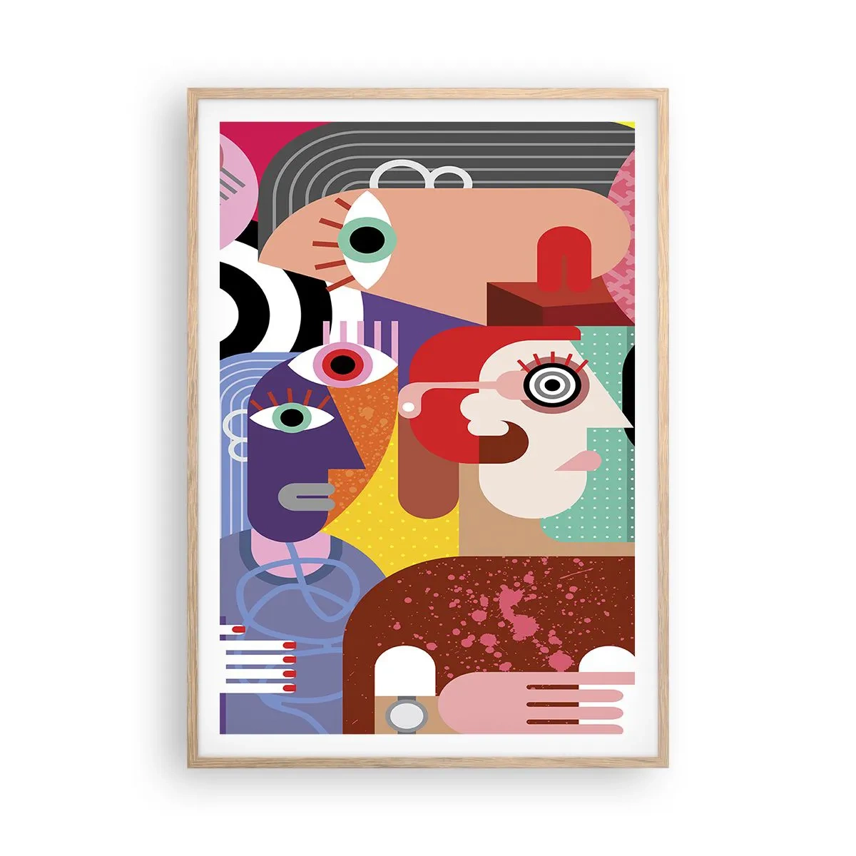 Póster en marco roble claro - Estilo Picasso - 70x100 cm