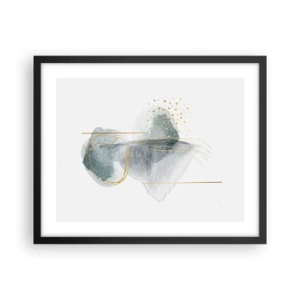 Póster en marco negro - Sobre la relación entre el gris y el oro - 50x40 cm