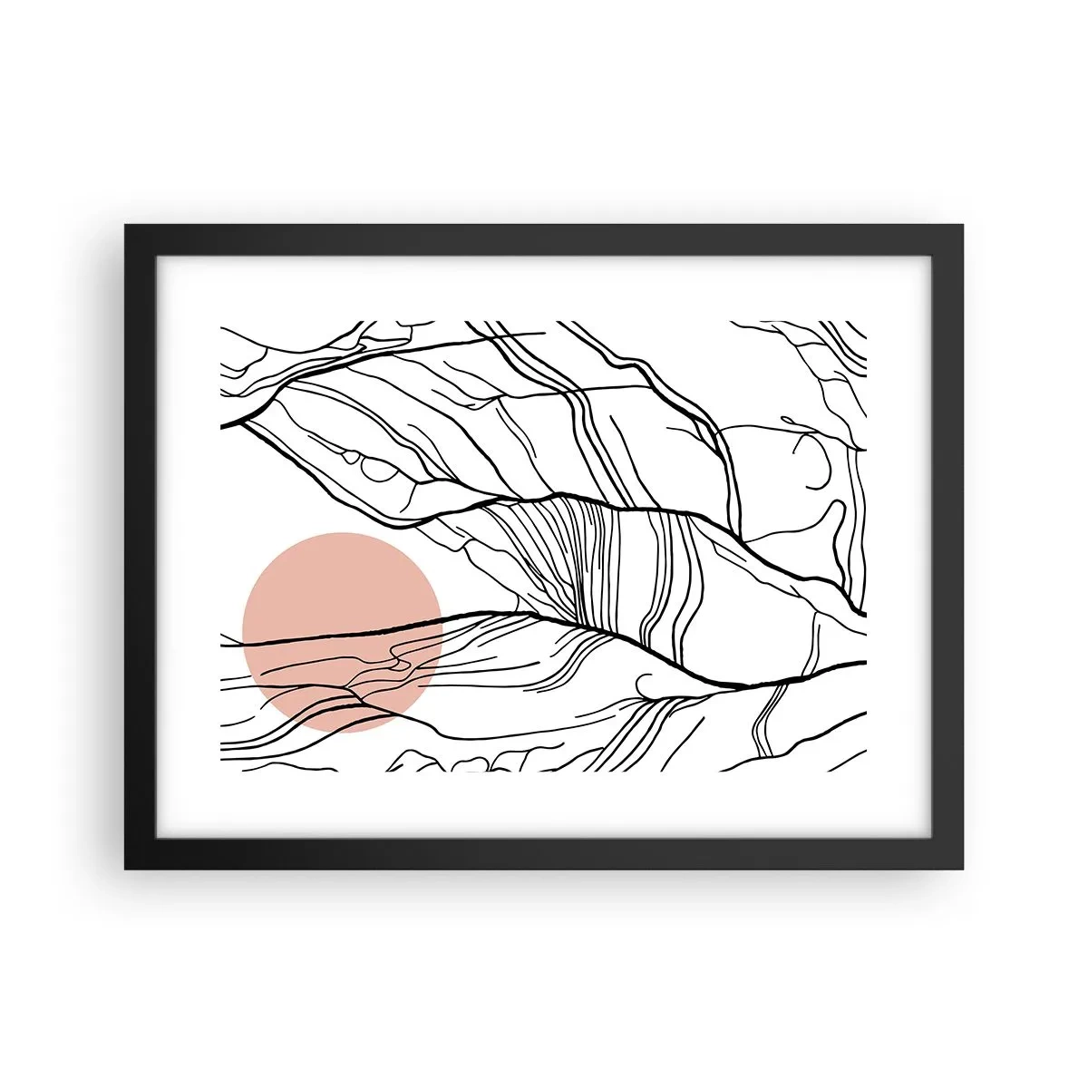 Póster en marco negro - En una red de ramas - 40x30 cm