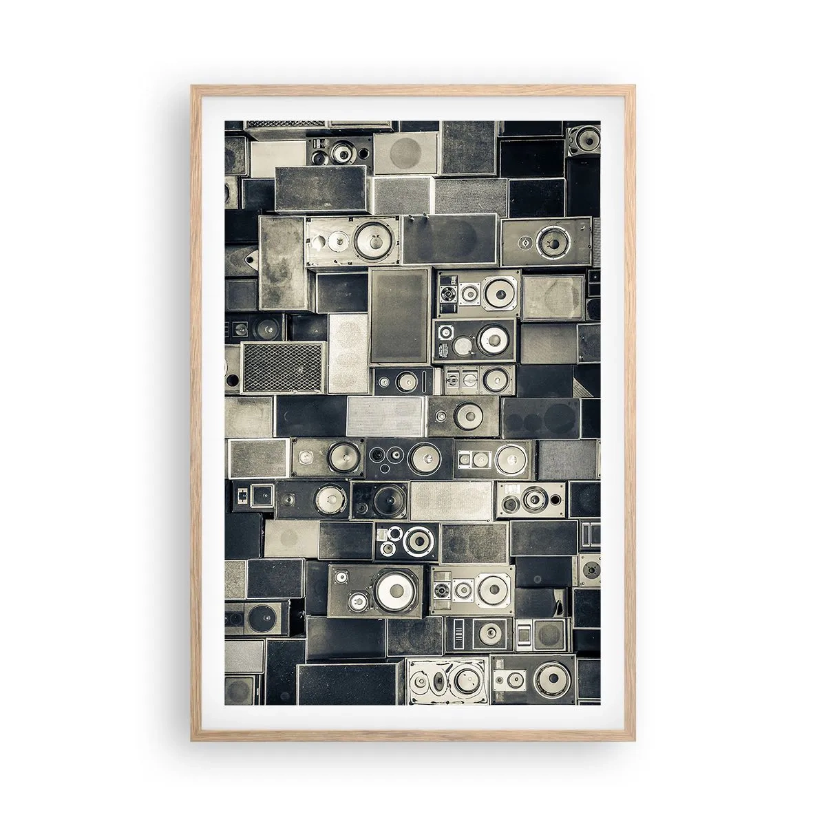 Póster en marco roble claro - Y todo fluye - 61x91 cm