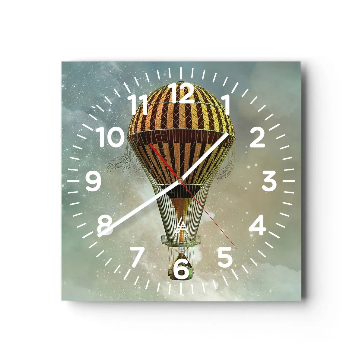 Reloj de pared - Reloj de vidrio - Vuelos pioneros - 40x40 cm