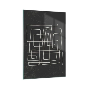 Cuadro sobre vidrio - Impresiones sobre Vidrio - Patrón geométrico abstracto sobre un fondo oscuro - 70x100cm - No es tan sencillo - Decoración de pared moderna para salón y dormitorio ARTTOR