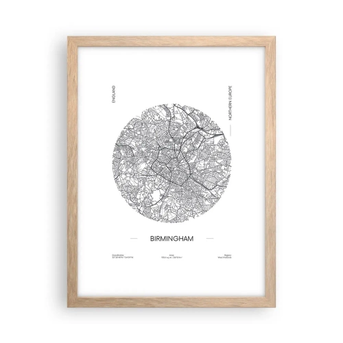 Póster en marco roble claro - Anatomía de Birmingham - 30x40 cm