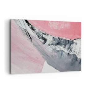 Cuadro sobre lienzo - Impresión de Imagen - Una composición abstracta en tonos rosa y gris. - 120x80cm - Composición a juego - Decoración de pared moderna para salón y dormitorio ARTTOR