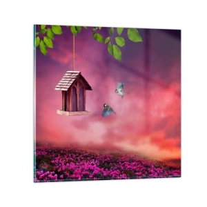 Cuadro sobre vidrio - Impresiones sobre Vidrio - Invitación a una cena - 70x70 cm