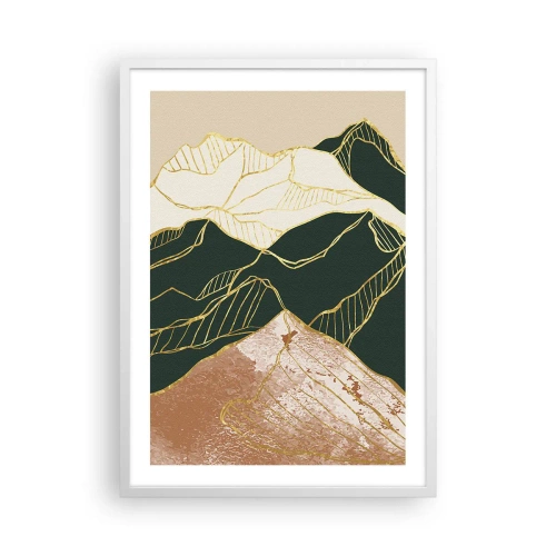 Póster en marco blanco - Picos de oro - 50x70 cm