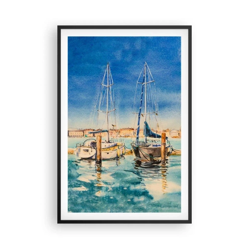 Póster en marco negro - Laguna soleada - 61x91 cm