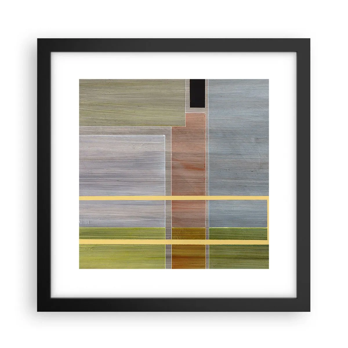 Póster en marco negro - Recto y tranquilo - 30x30 cm