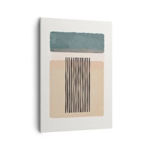 Cuadro sobre lienzo - Impresión de Imagen - Formas geométricas minimalistas en tonos beige y verdes. - 50x70cm - Todo en orden - Decoración de pared moderna para salón y dormitorio ARTTOR