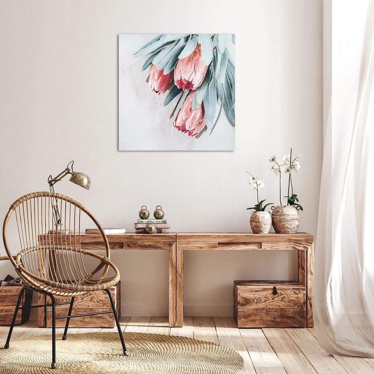 Cuadro sobre lienzo - Impresión de Imagen - Avergonzada de su propia belleza - 50x50 cm