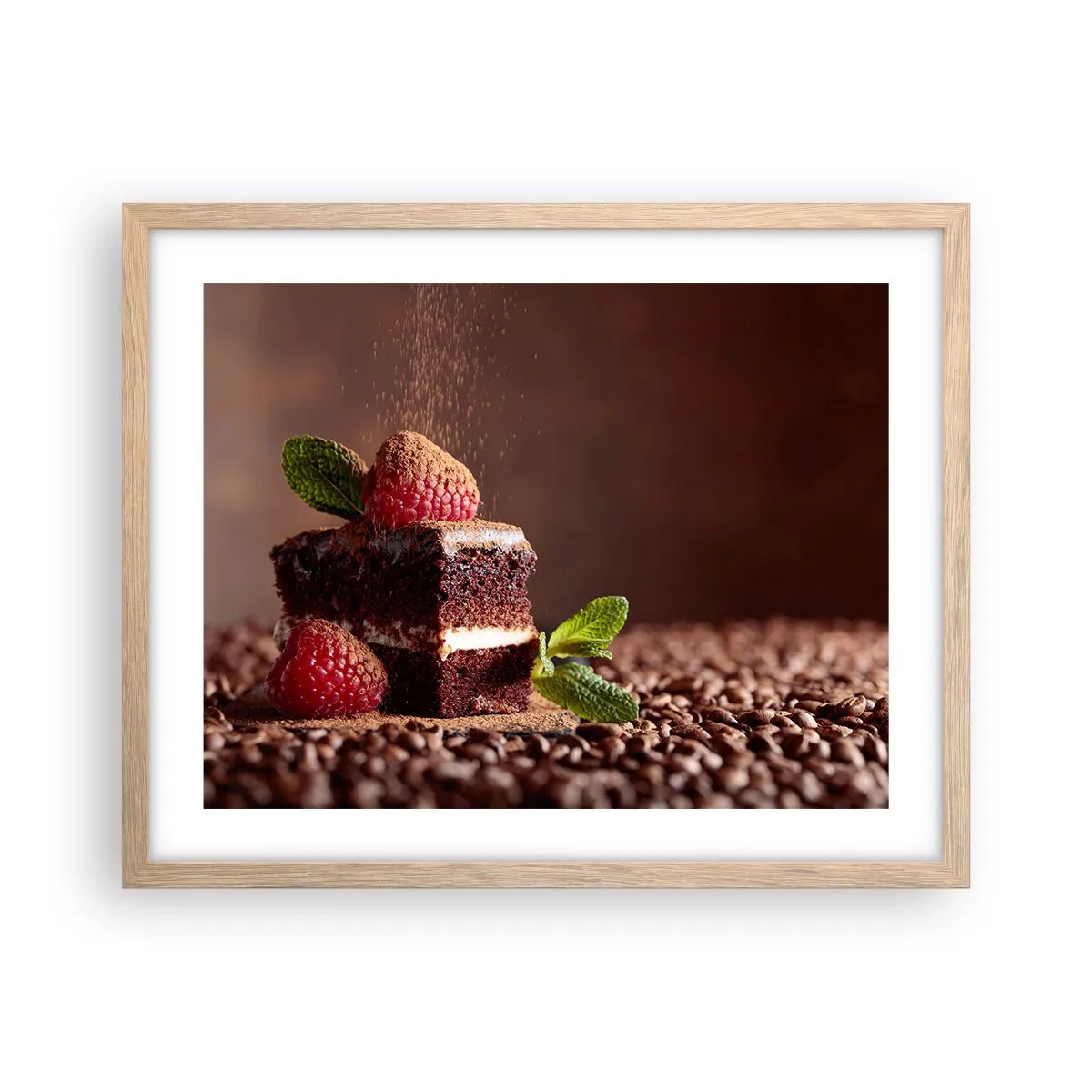 Póster en marco roble claro - La vida es dulce - 50x40 cm