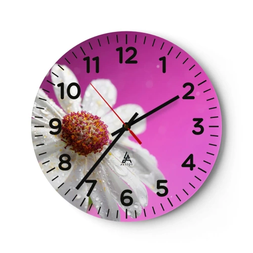 Reloj de pared - Reloj de vidrio - Modesto en su belleza - 30x30 cm