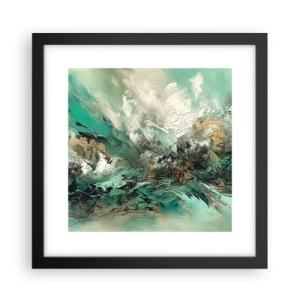 Póster en marco negro - Hervor negro esmeralda - 30x30 cm