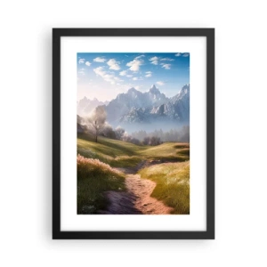 Póster en marco negro - Valle idílico - 30x40 cm