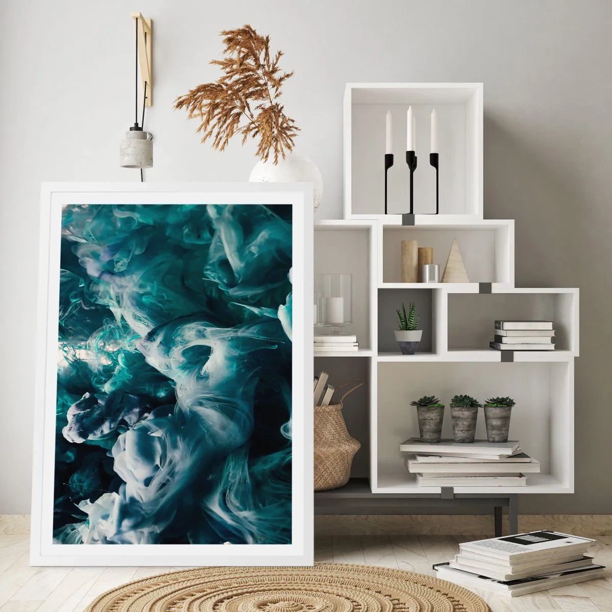 Póster en marco blanco - Un movimiento de color - 30x40 cm