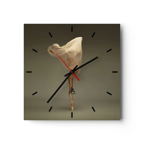 Reloj de pared - Reloj de vidrio - A punto de volar - 40x40 cm