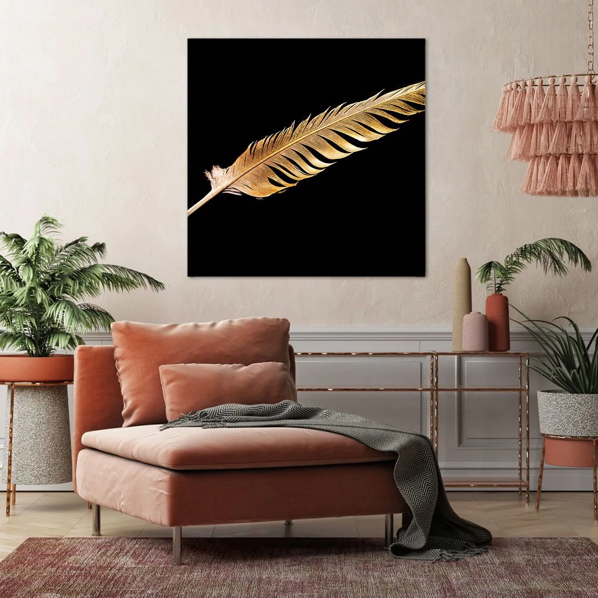 Cuadro sobre lienzo - Impresión de Imagen - Pluma de alta calidad - 60x60 cm