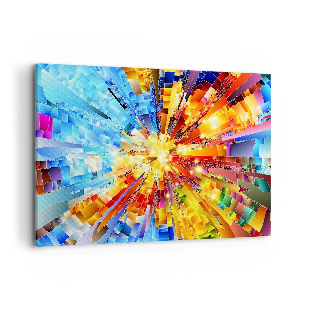 Cuadro sobre lienzo - Impresión de Imagen - Una explosión dinámica de color y luz. - 120x80cm - In medias res - Decoración de pared moderna para salón y dormitorio ARTTOR