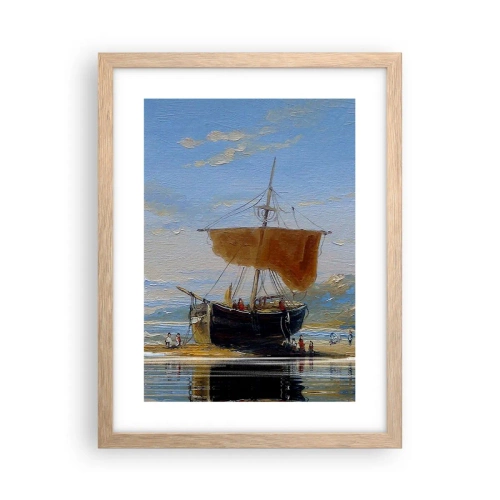 Póster en marco roble claro - Agua, tierra, aire - 30x40 cm