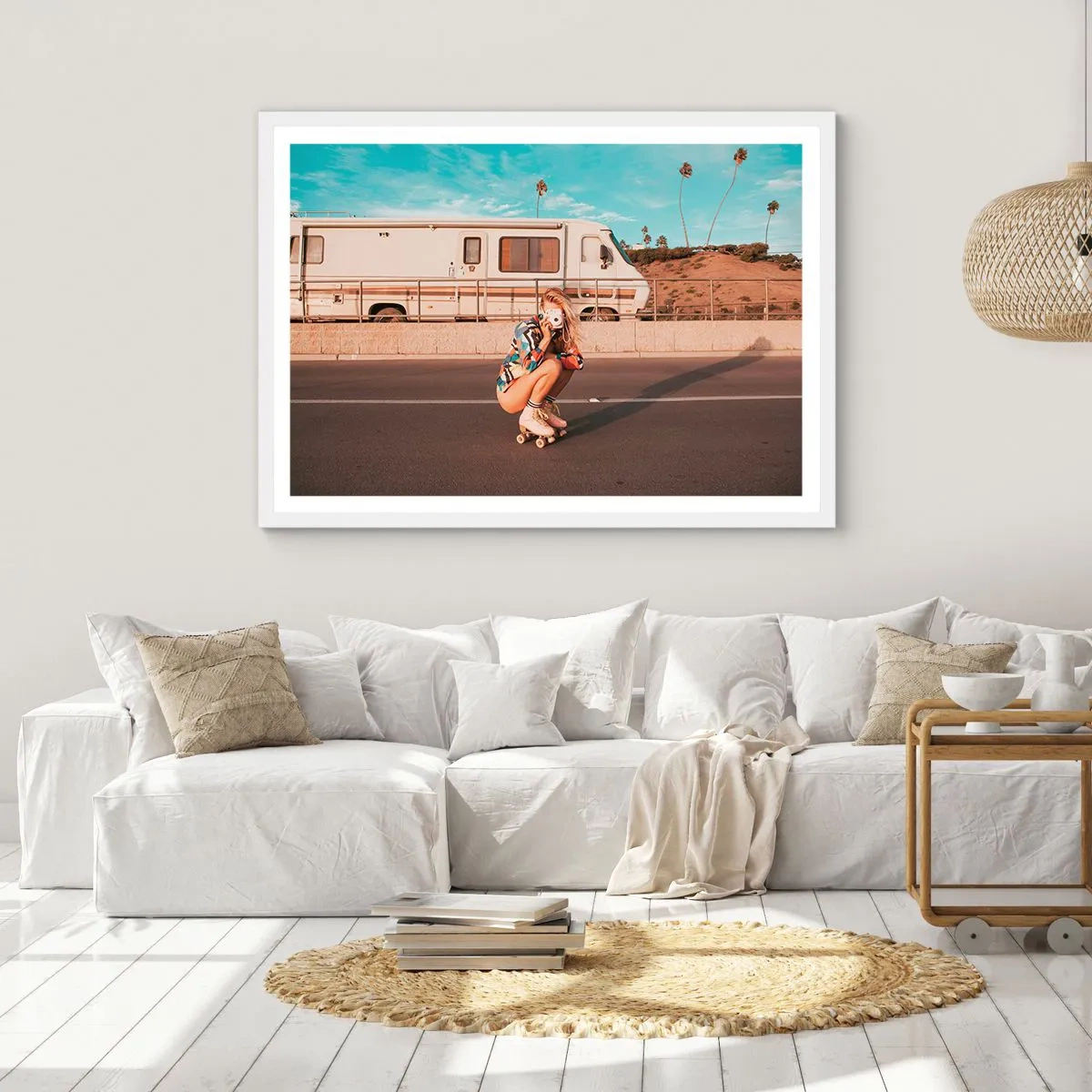 Póster en marco blanco - ¡Sonrían, por favor! - 100x70 cm