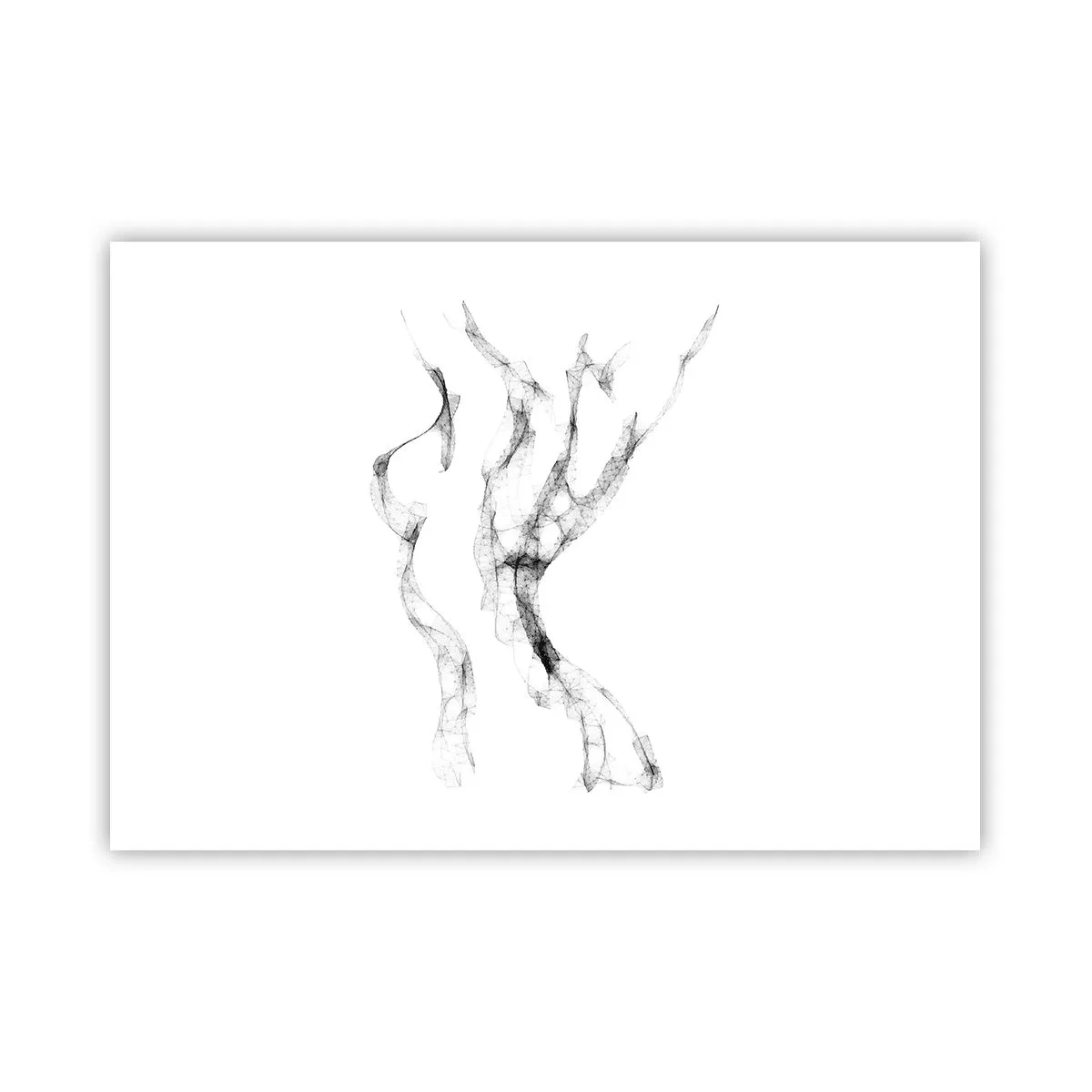 Póster - Líneas delicadas y abstractas que se asemejan a estelas de humo sobre un fondo claro. - 100x70cm - Hermosa y fuerte - Decoración de pared moderna para salón y dormitorio ARTTOR