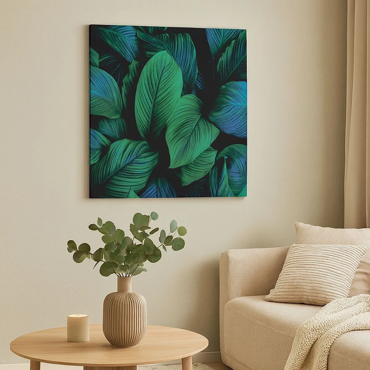 Cuadro sobre lienzo - Impresión de Imagen - En la multitud verde - 30x30 cm