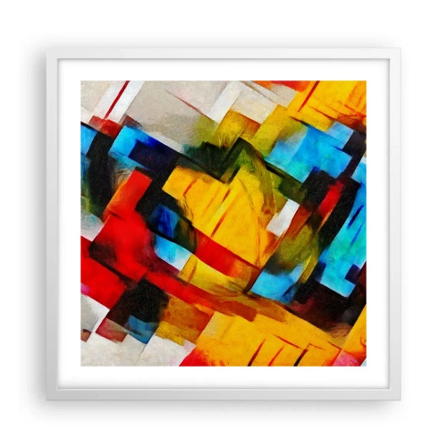 Póster en marco blanco - Un popurrí multicolor - 50x50 cm