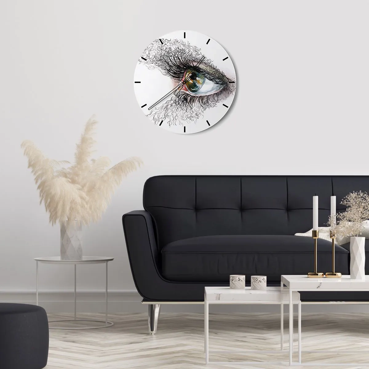 Reloj de pared - Reloj de vidrio - Mira directamente a tu alma - 40x40 cm