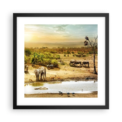 Póster en marco negro - Y del Edén fluyó un río... - 40x40 cm