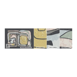Muestra de fotomural autoadhesivo Deluxe Sticker - Abstracción con espíritu precolombino - Abstracción, bohemia, Envejecido - 100x30 cm