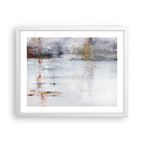Póster en marco blanco - Tras una cortina de aire - 50x40 cm