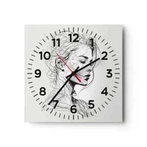 Reloj de pared - Reloj de vidrio - Retrato de ensueño - 30x30 cm