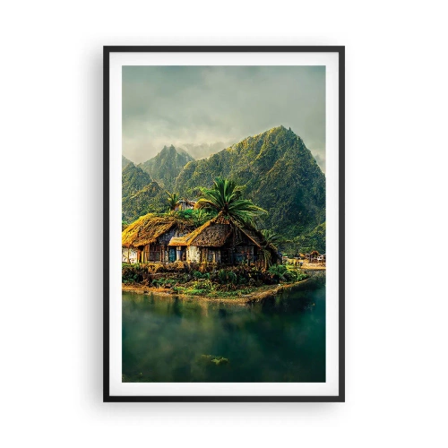 Póster en marco negro - Paraíso tropical - 61x91 cm