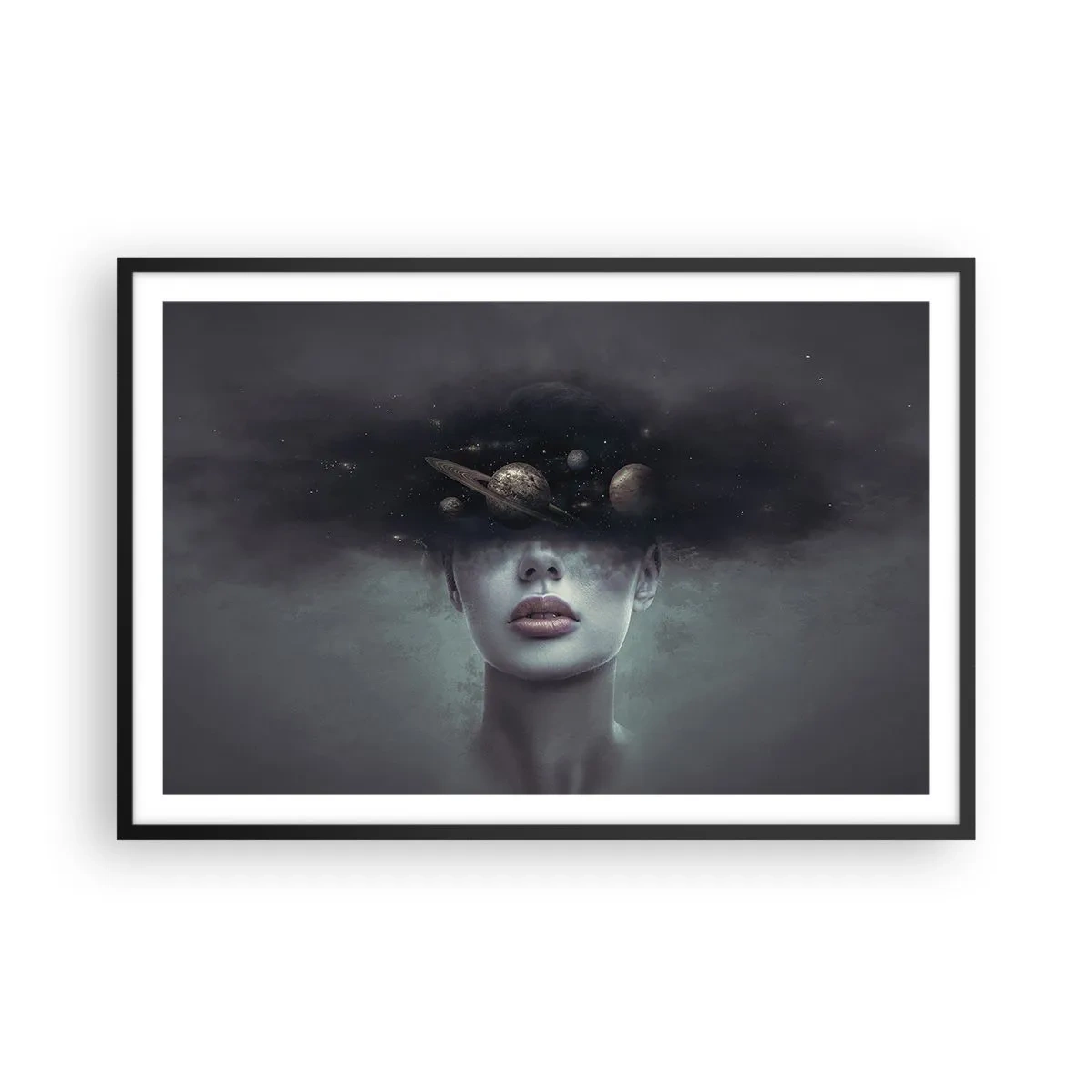Póster en marco negro - Y los planetas sienten... - 91x61 cm