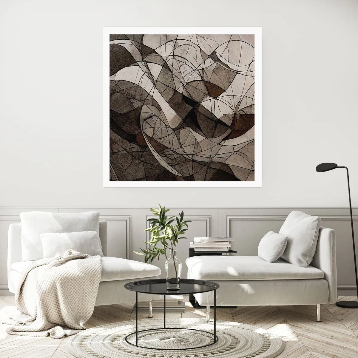 Póster - Circulación en colores tierra - 40x40 cm