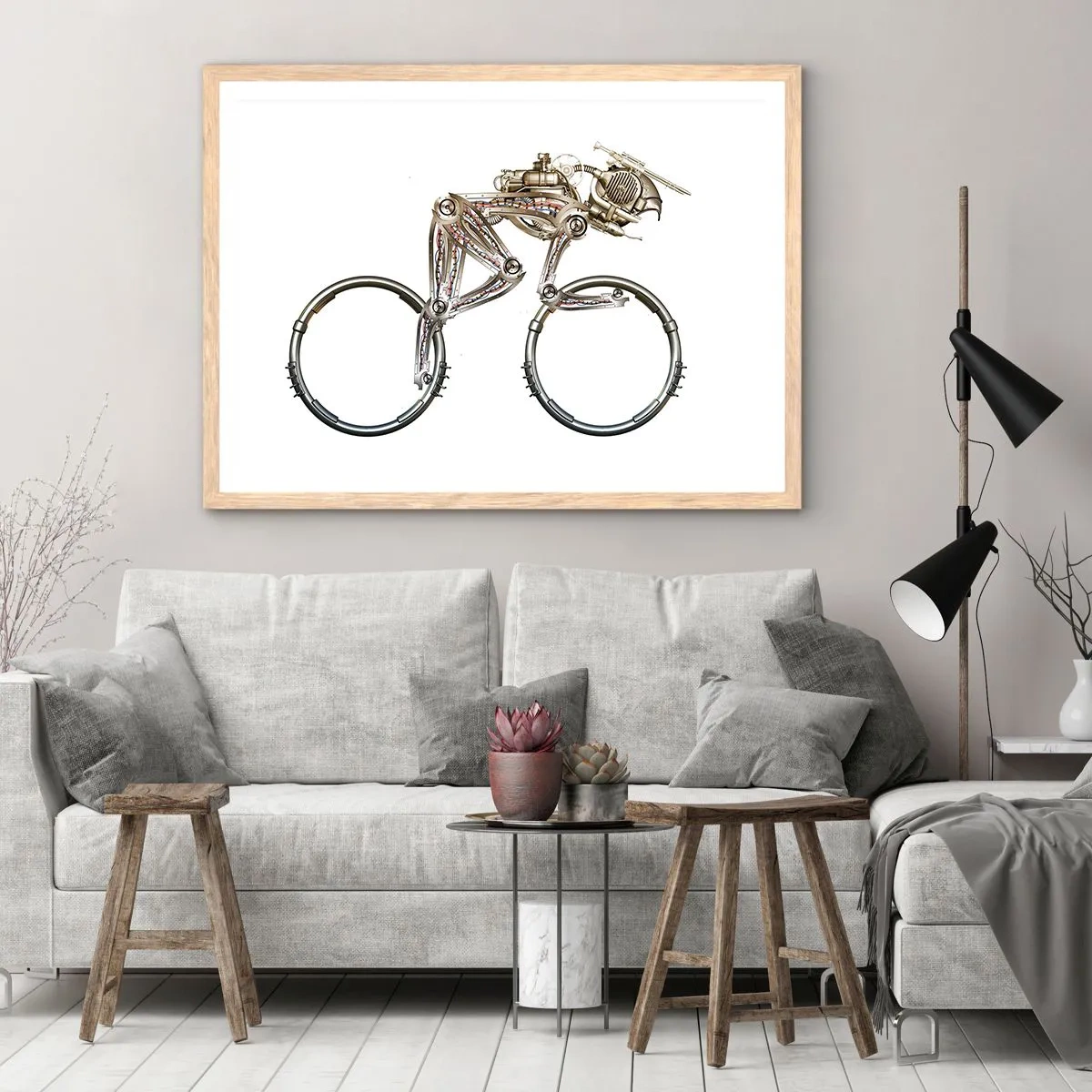 Póster en marco roble claro - Una magnífica máquina - 50x40 cm