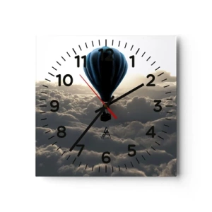 Reloj de pared - Reloj de vidrio - Un viajero por encima de las nubes - 40x40 cm
