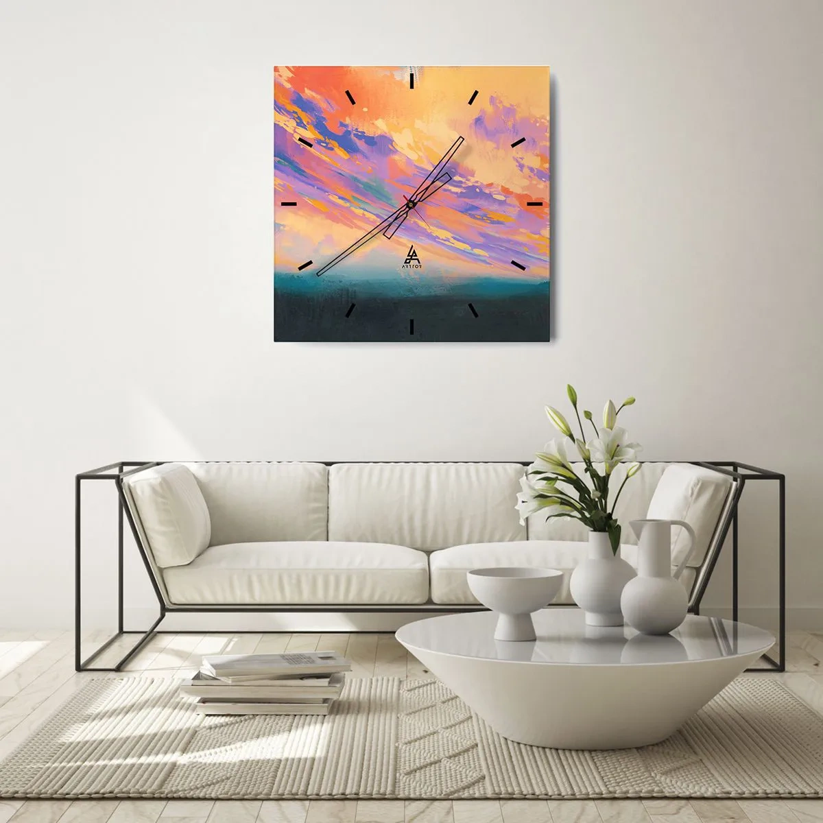 Reloj de pared - Reloj de vidrio - Fuerza de atracción - 30x30 cm